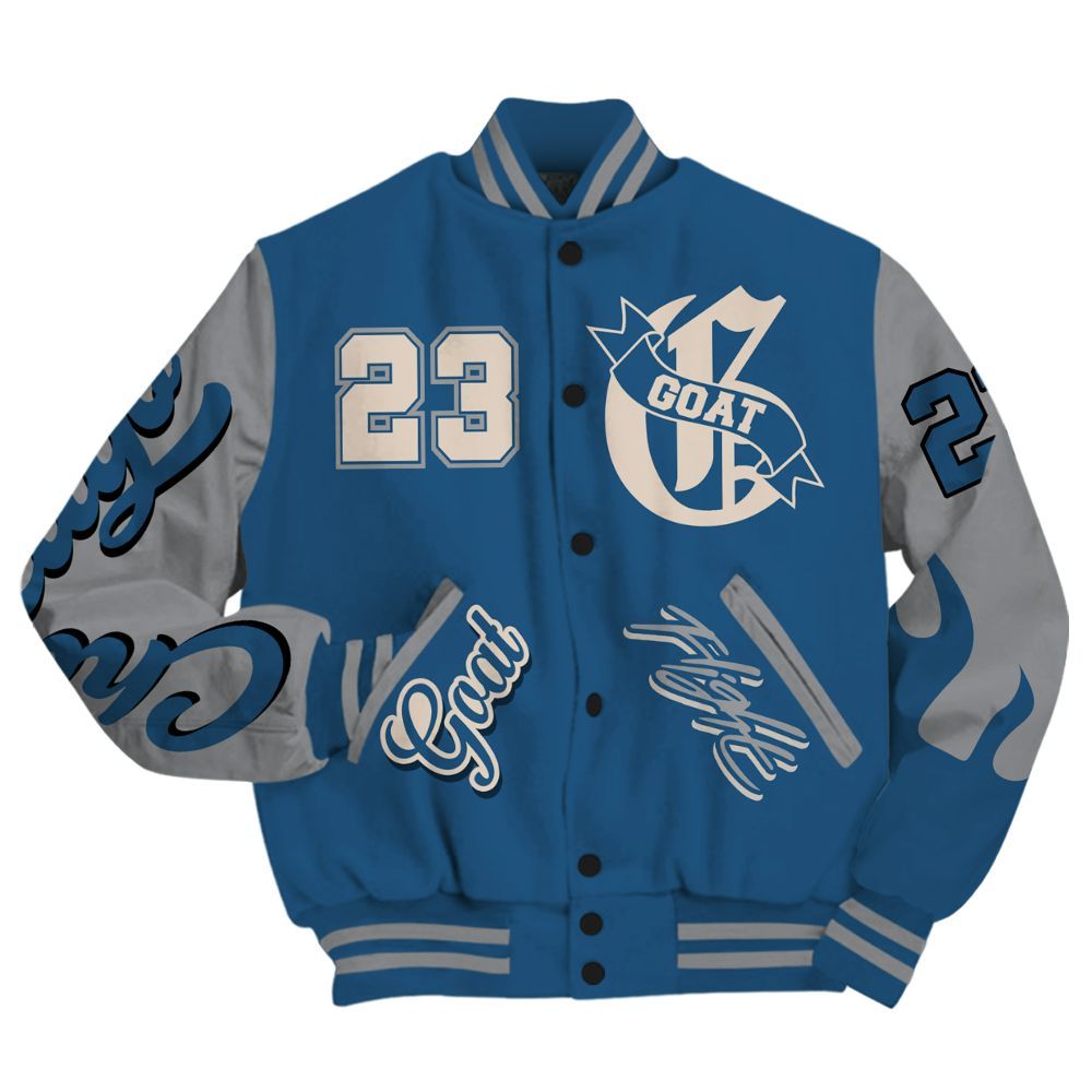 Varsity Jacket To Match Rare Air 3s - The G.O.A.T Flight Streetwear All Over Print