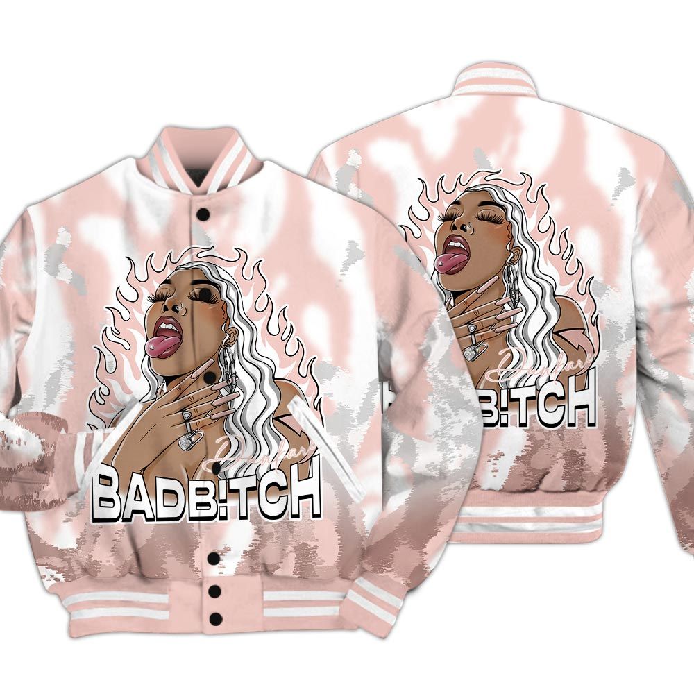Varsity Jacket To Match Low Legend Pink 11s - Bad B!tch Burn Varsity Jacket Unisex