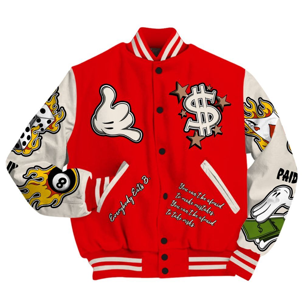 Varsity Jacket To Match Low OG Howard University 1s - Everybody Paid In Full Graphic All Over Print