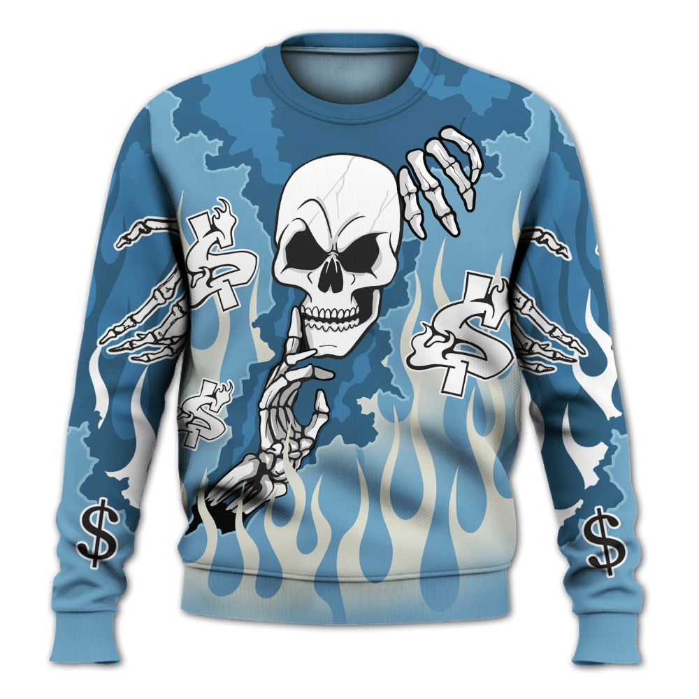 Sweatshirt To Match High OG UNC Reimagined 1s - Ones Move In Silence Graphic Trapped All Over Print