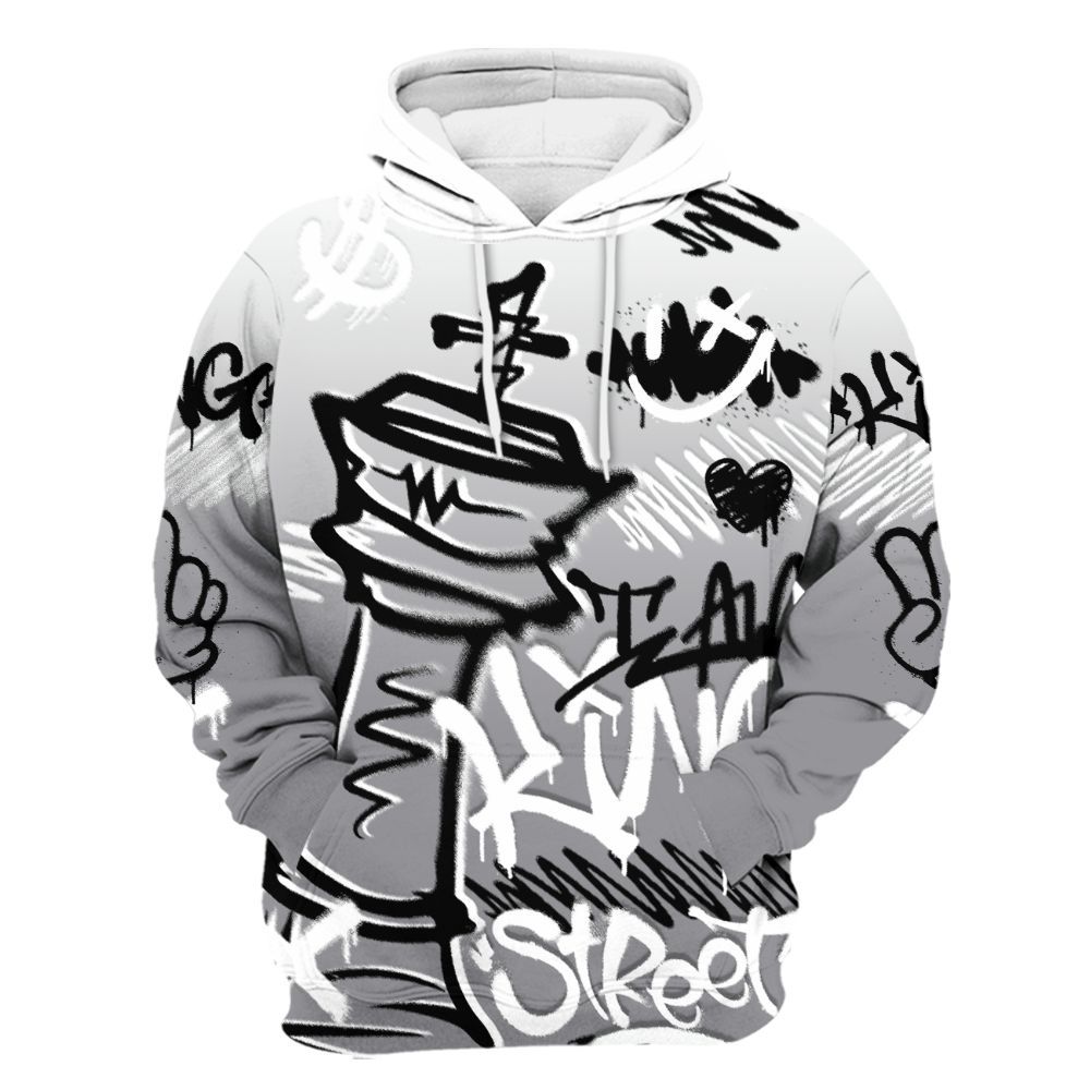 Hoodie To Match Cement Grey 11s - Street King Chess Streetwear All Over Print