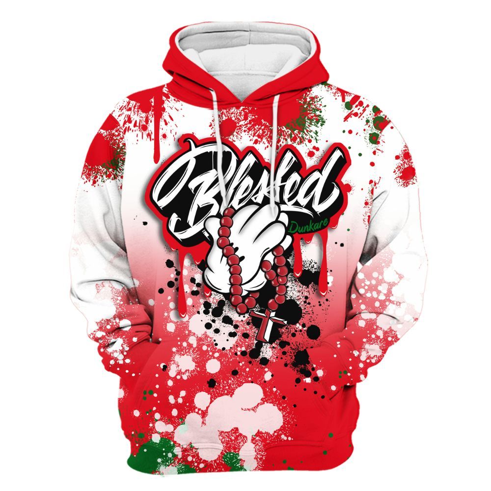 Hoodie To Match Chicago 13s - God Blessed Ink Drip All Over Print