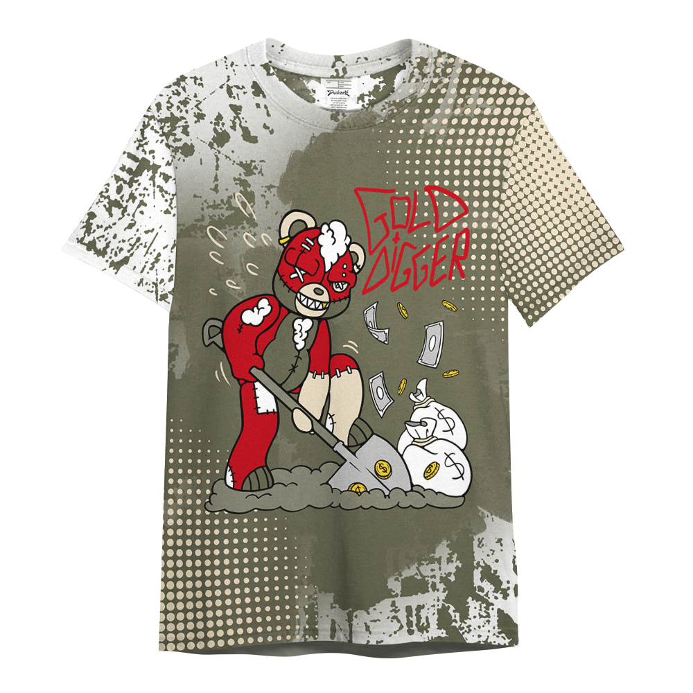 Shirt To Match Low OG Medium Olive 1s - Goal Digger Glitch Dot Shirt Unisex