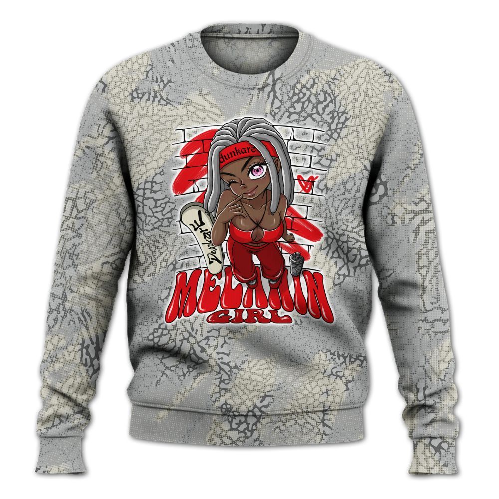 Sweatshirt To Match Cement Grey 3s - MelaninGirl Abstract Halftone All Over Print