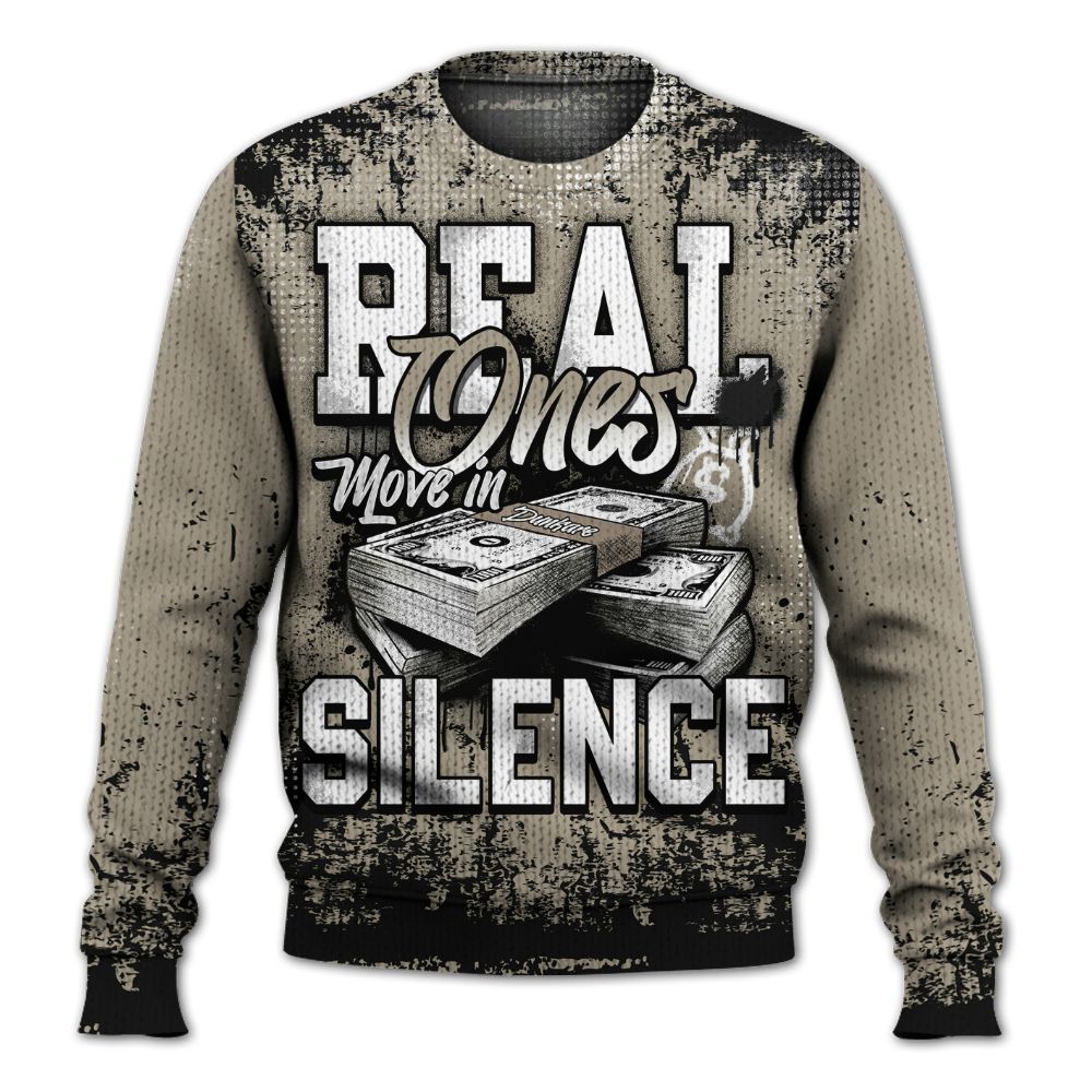 Sweater To Match High OG Khaki 1s - Move In Silence Money Street Retro Graphic