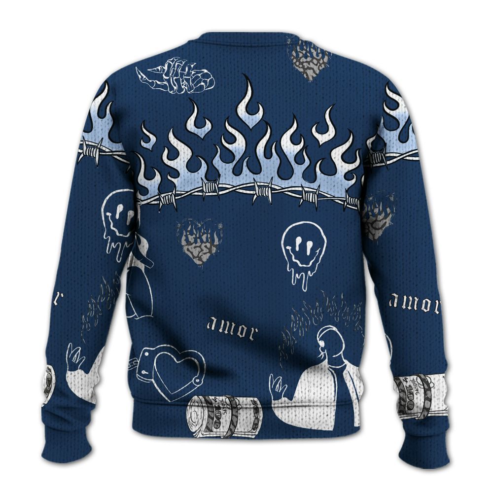 Knitted Sweater To Match SP Sport Royal 3s - Snake Trust No One