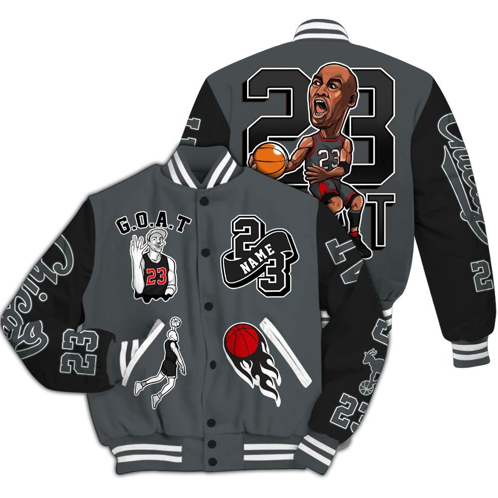 Varsity Jacket To Match Black RM Nigel Sylvester 4s - Legend GOAT Basketball Varsity Jacket Graphic Custom Name All Over Print