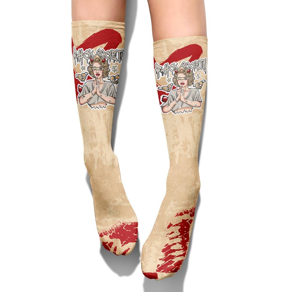 Sock To Match Dunk Low Strawberry Waffle - F#ck Xociety