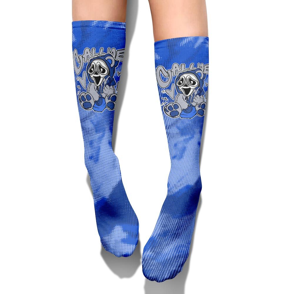 Sock To Match Air Foamposite One Royal - Call Me Bear Halloween Abstract Halftone