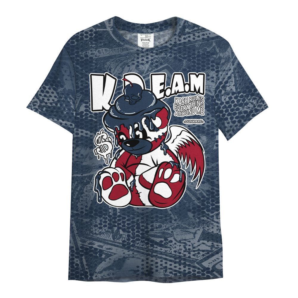 Shirt To Match White Midnight Navy 6s - Loot Bear All Over Print