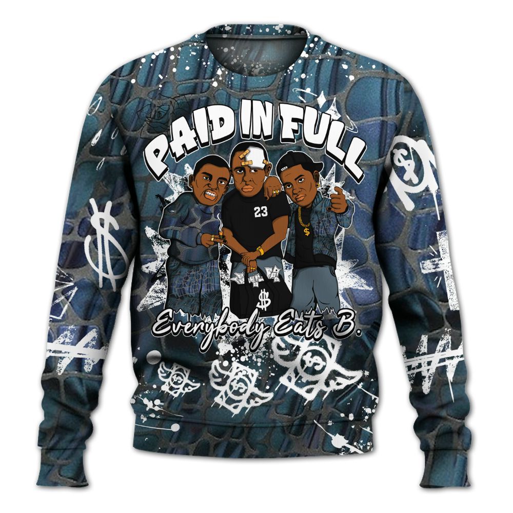 Sweatshirt To Match Air Foamposite Kazuya Mishima - Everybody Paid In Full Crayon All Over Print