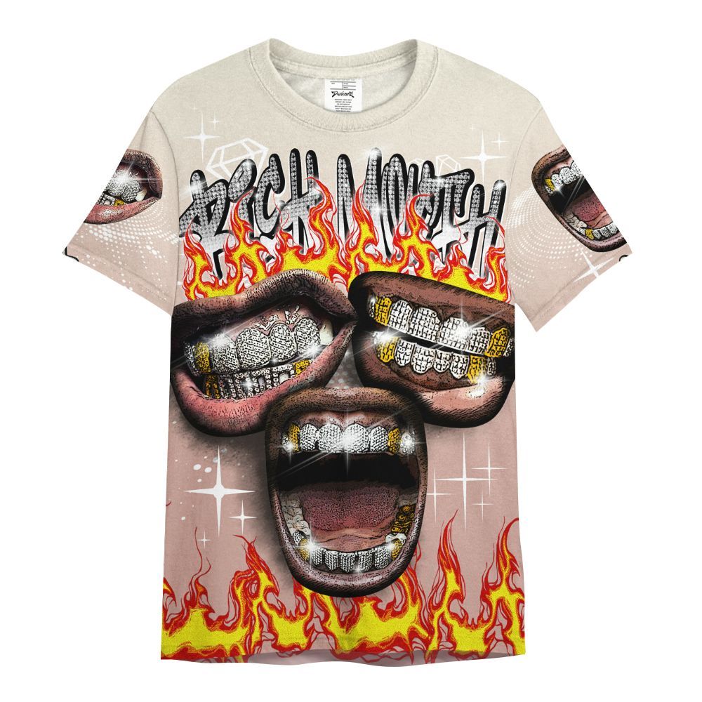 Shirt To Match Air Force Low 1 Arctic Orange - Rich Mouth Fire Rap Retro 90s All Over Print
