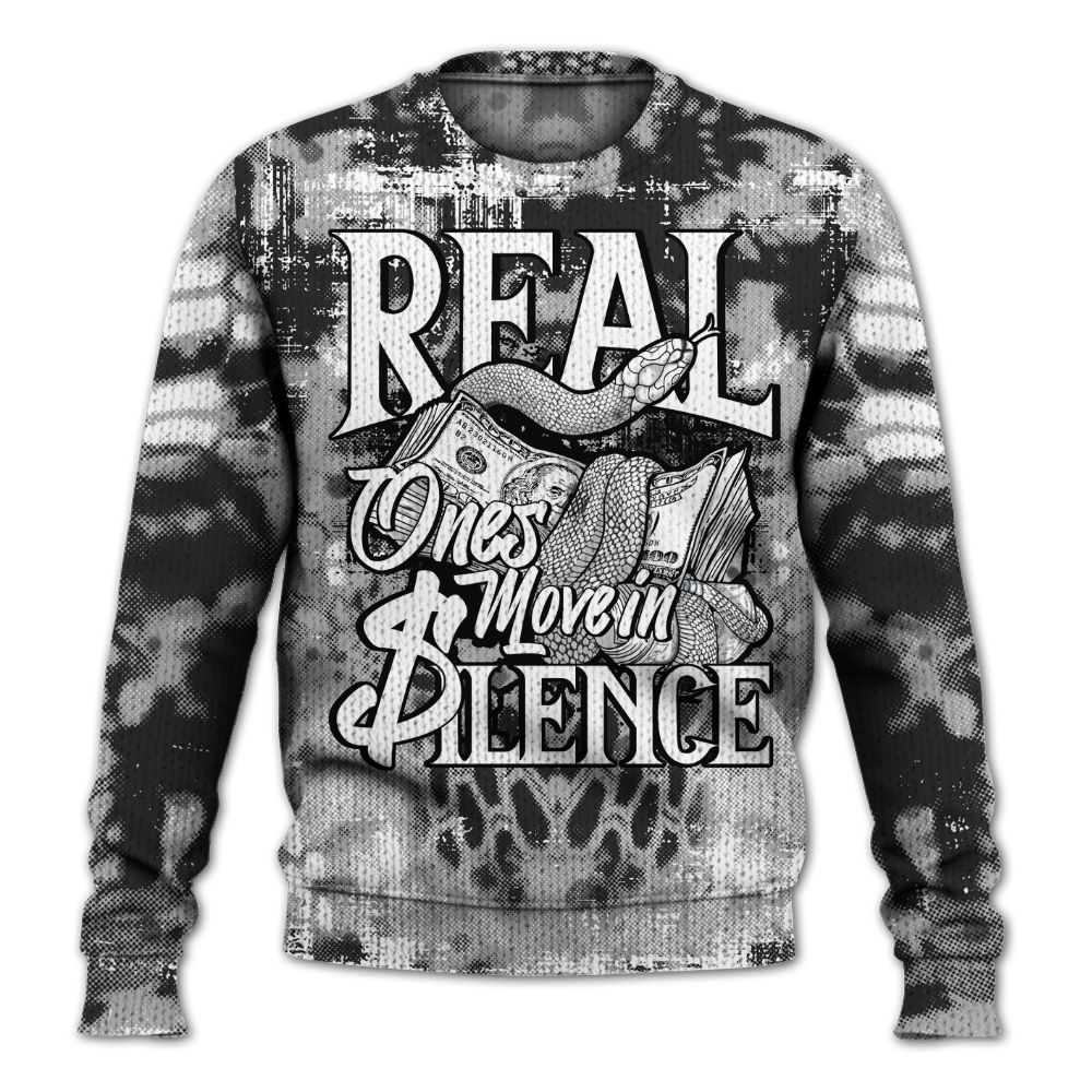 Knitted Sweater To Match White Cement 4s - Snake Move In Silence All Over Print