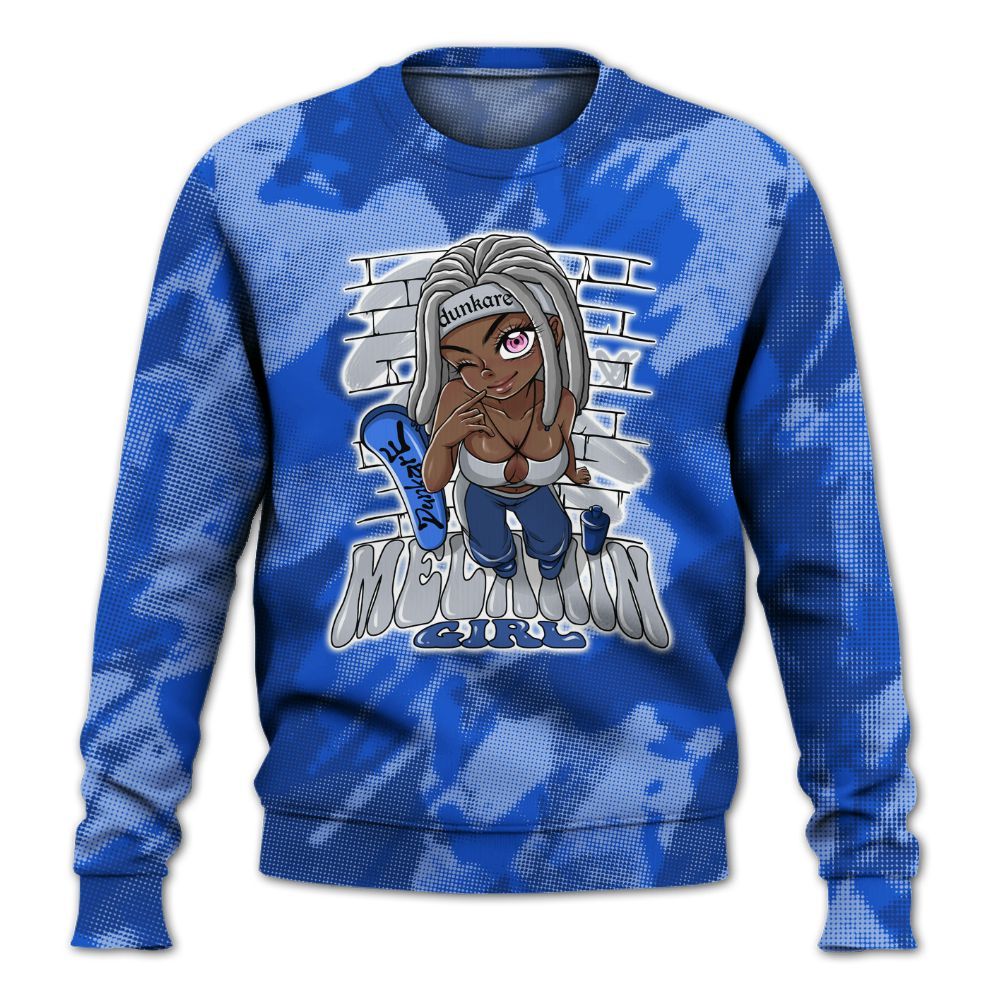 Sweatshirt To Match Air Foamposite One Royal - MelaninGirl Abstract Halftone All Over Print