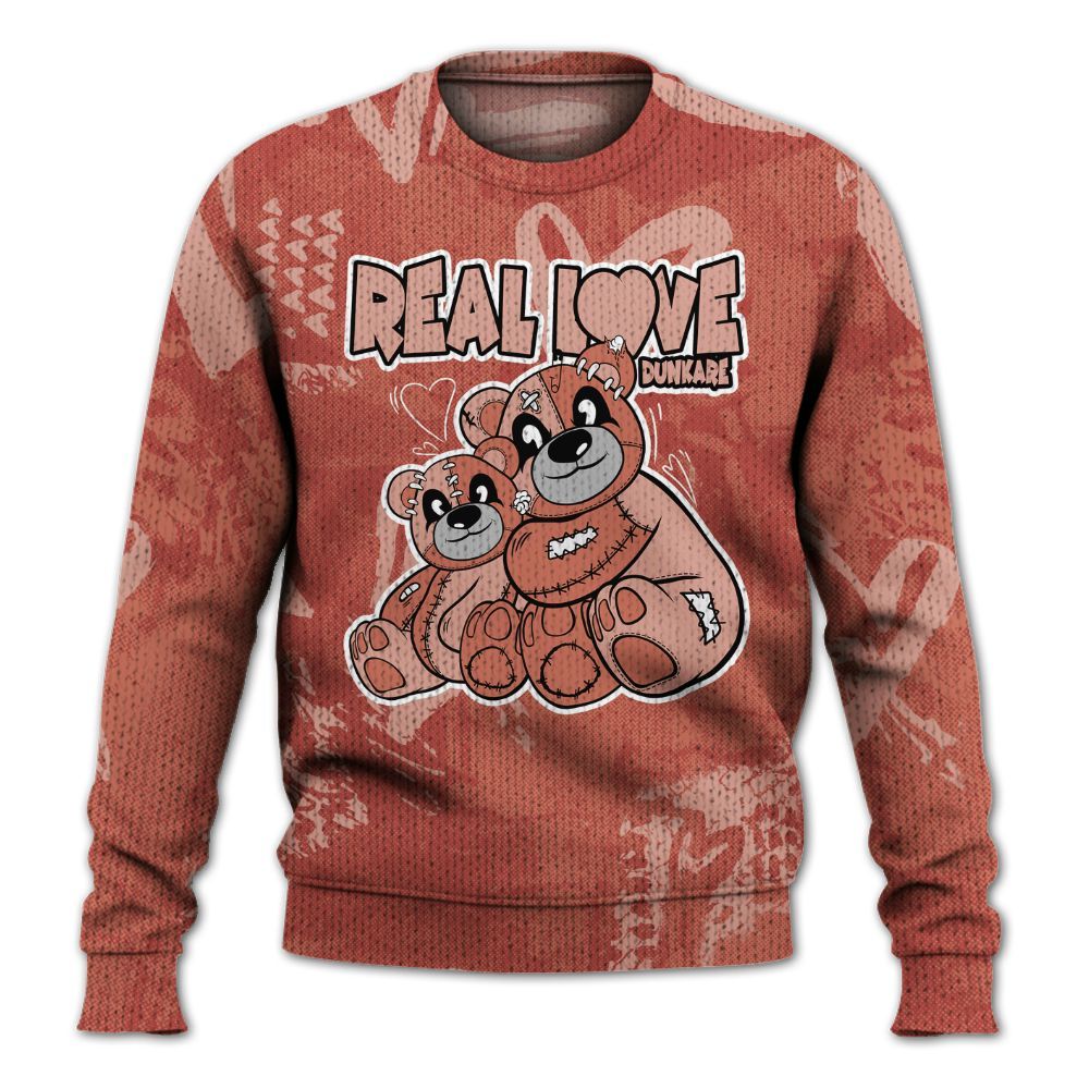 Knitted Sweater To Match Dune Red 13s - Sincere Fondness Bear