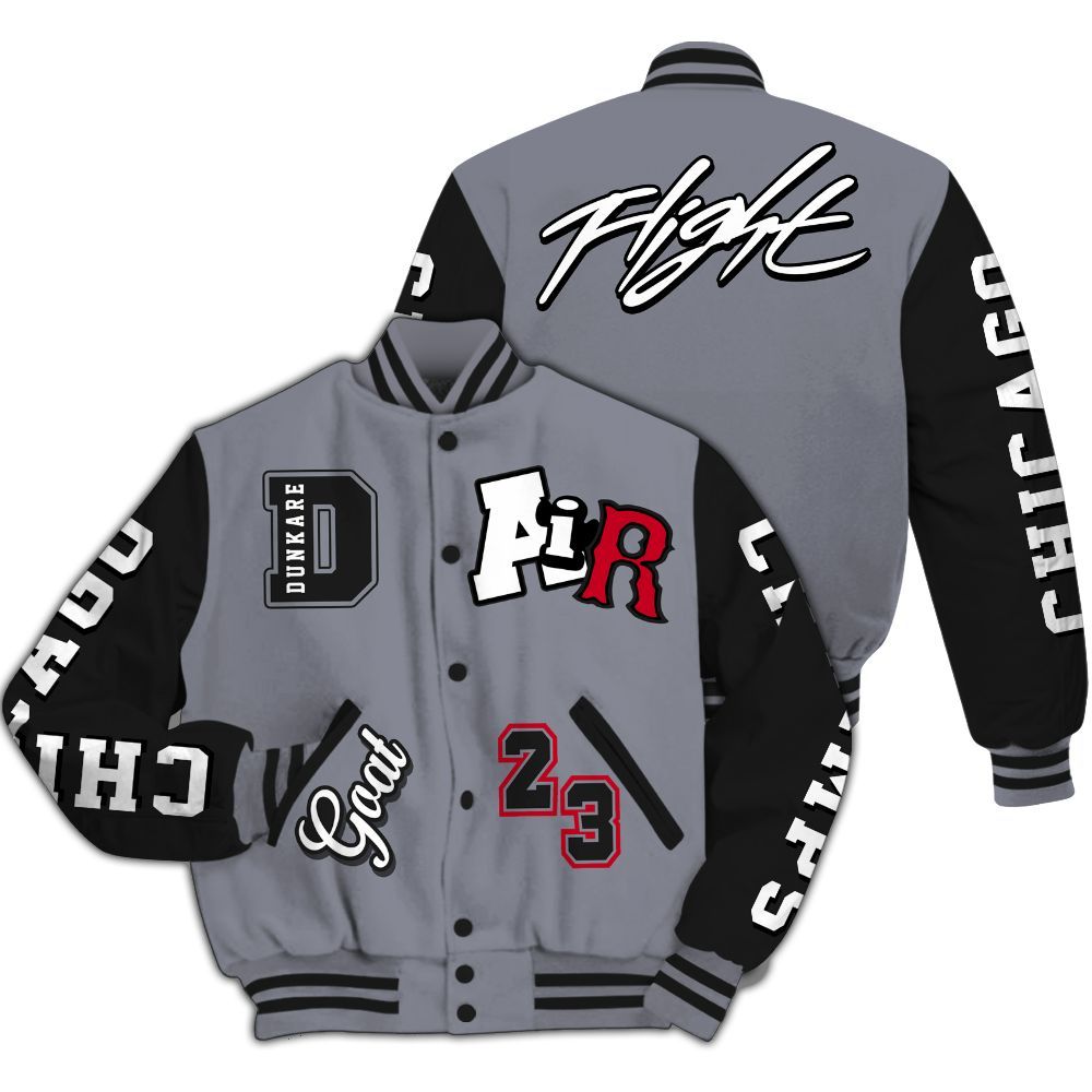 Varsity Jacket To Match Retro Black Flint 13s - AIR Number 23 GOAT All Over Print