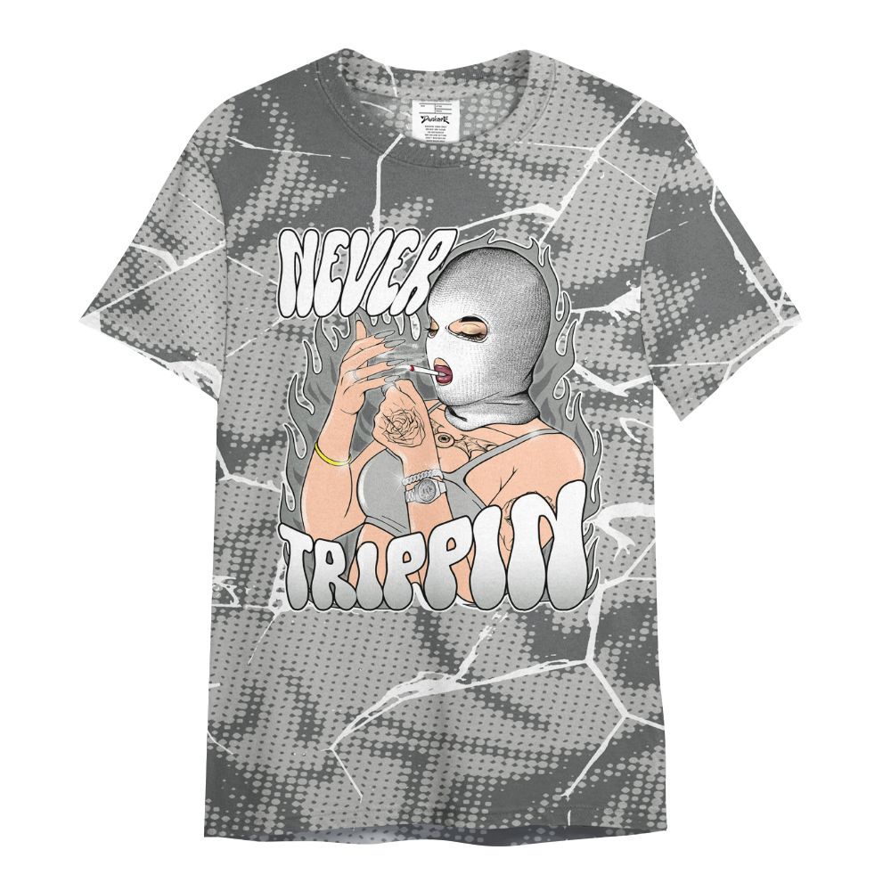Shirt To Match Paris Cement Grey 4s - Ne'er Trippin' Unique Crack All Over Print