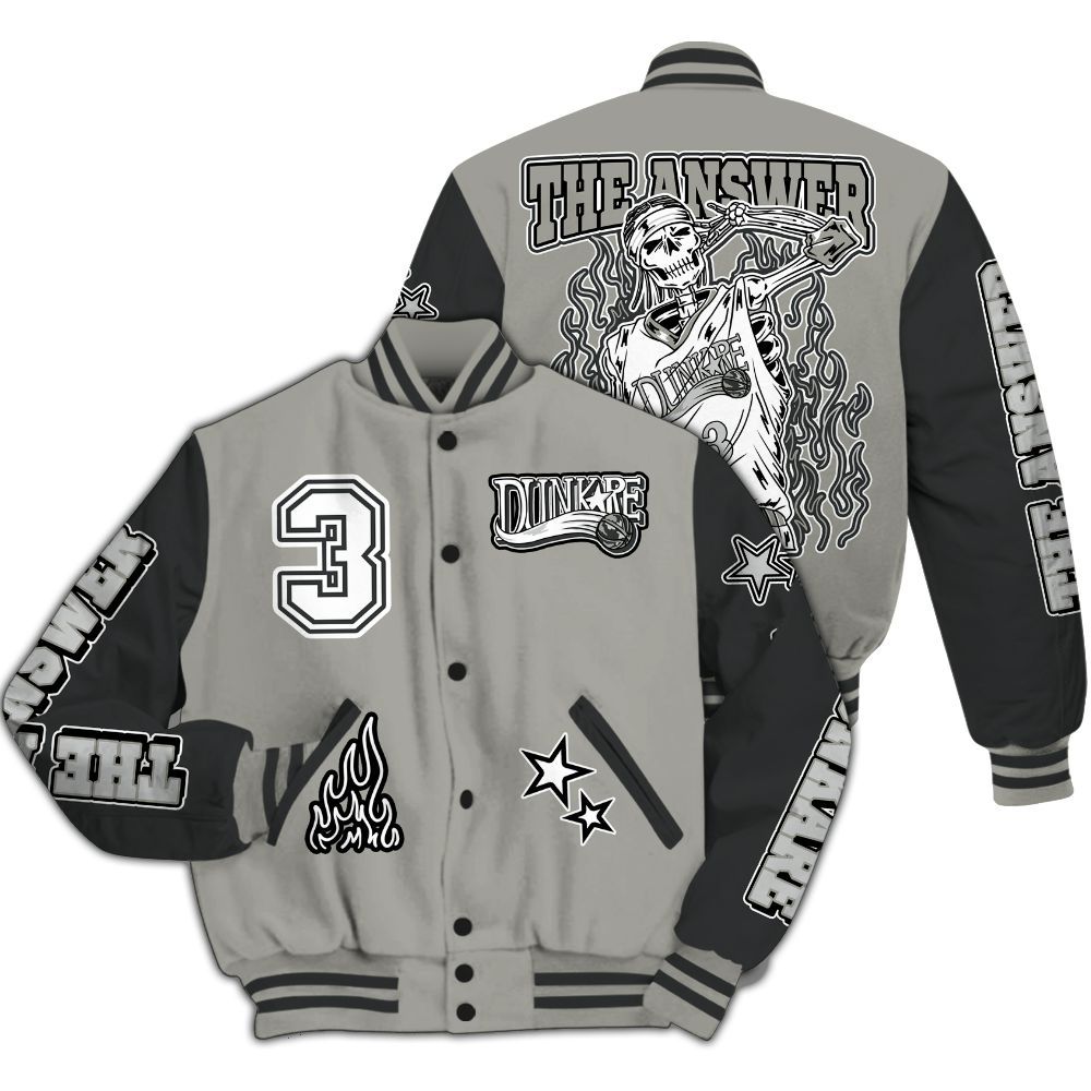 Varsity Jacket To Match High Satin Shadow 1s - Allen Answer Skeleton All Over Print