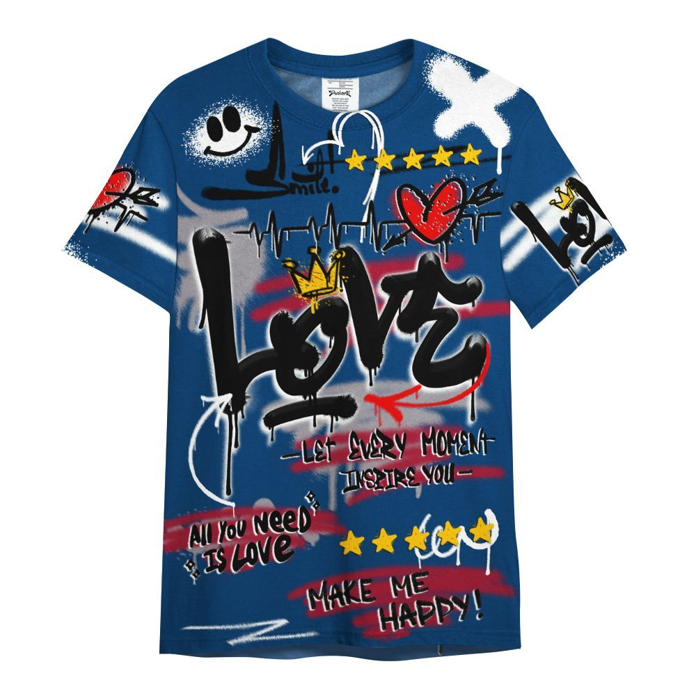 Shirt To Match Rare Air 4s - Happy Love Beats Graffiti Streetwear All Over Print