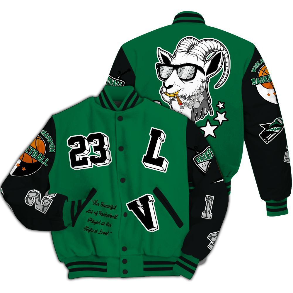 Varsity Jacket To Match Pine Green 3s - The GOAT Got Em Streetwear All Over Print