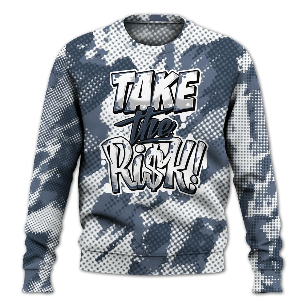 Sweatshirt To Match Low Diffused Blue 11s - Take Risks Abstract All Over Print