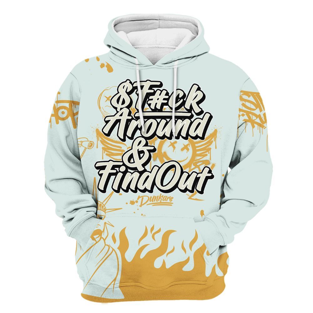 Hoodie To Match Pure Platinum 4s - Graphic Fck Around Find Out All Over Print