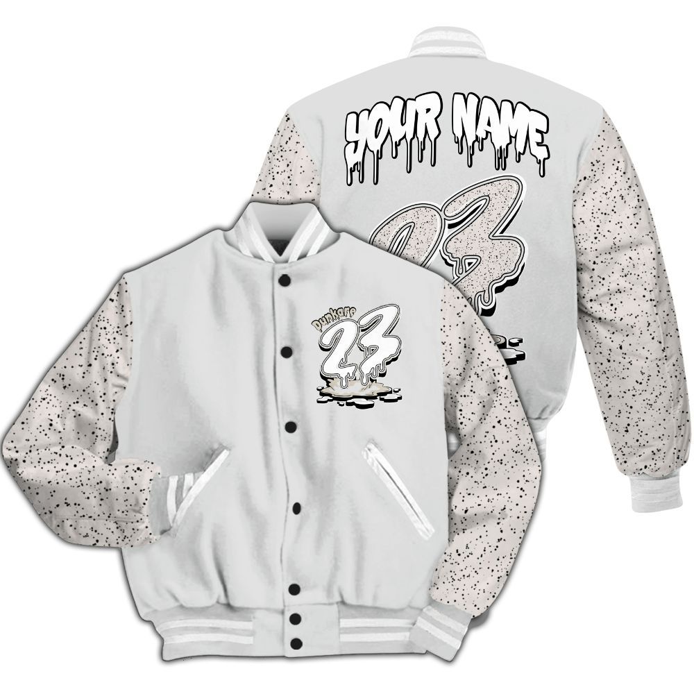 Varsity Jacket To Match Retro Reverse Metallic 5s - Custom Name 23 Drip All Over Print