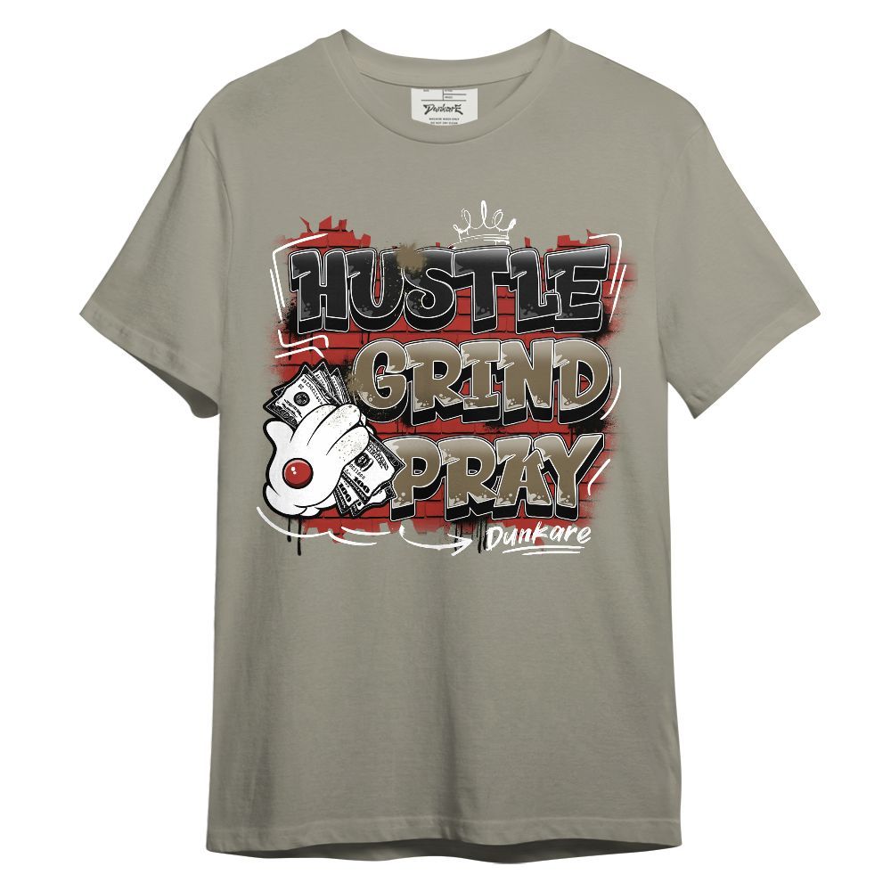 Shirt To Match Olive 9s - Graphic Hustle Grind Pray Unisex Shirt