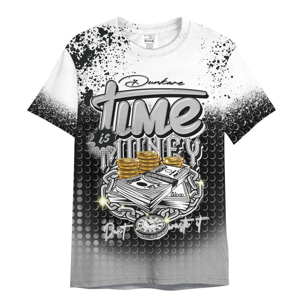 Shirt To Match Low 85 Metallic Black 1s - Halftone Time Is Money All Over Print