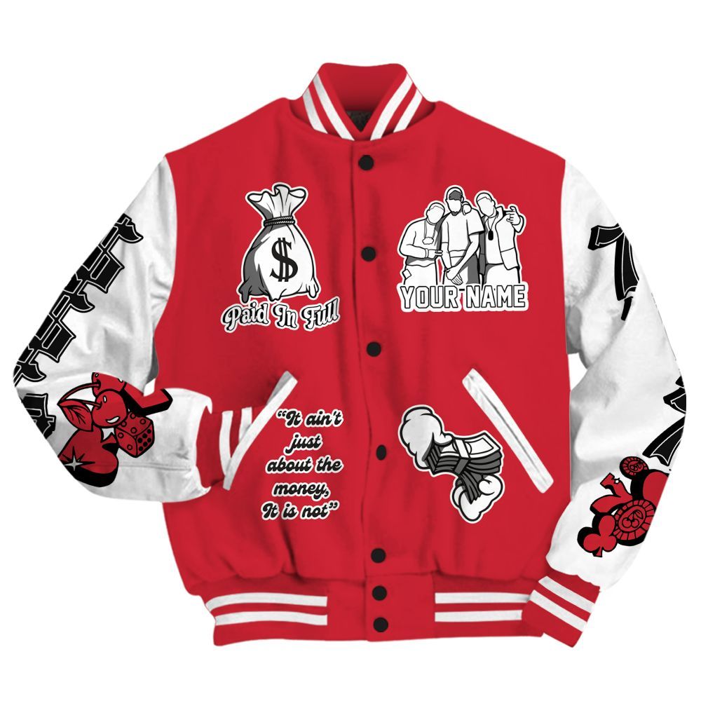Varsity Jacket To Match Bunny 2025 8s - Paid In Full Baseball Varsity Jacket Custom Name All Over Print