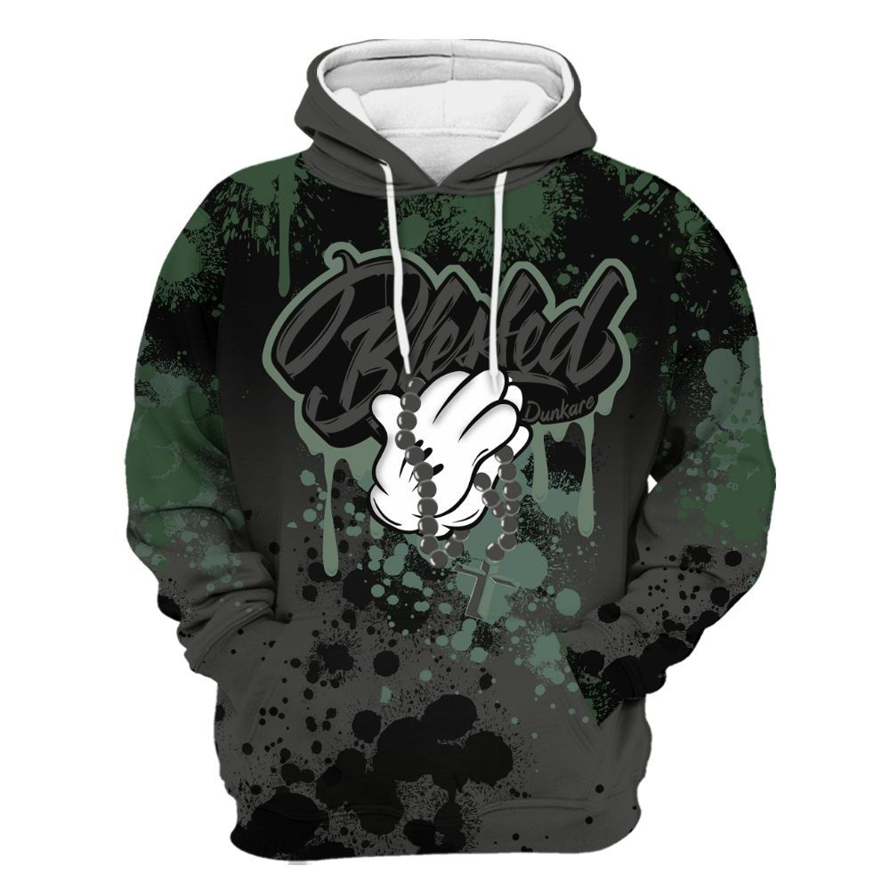 Hoodie To Match Dunk Low Skateboards Black - God Blessed Ink Drip All Over Print