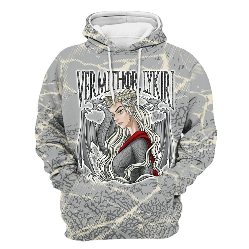 Hoodie To Match Cement Grey 3s - Dragon's Mom! Profound All Over Print