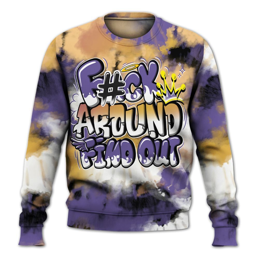 Sweatshirt To Match Book Sunset 1s - Tie Dye FK Around Find Out All Over Print