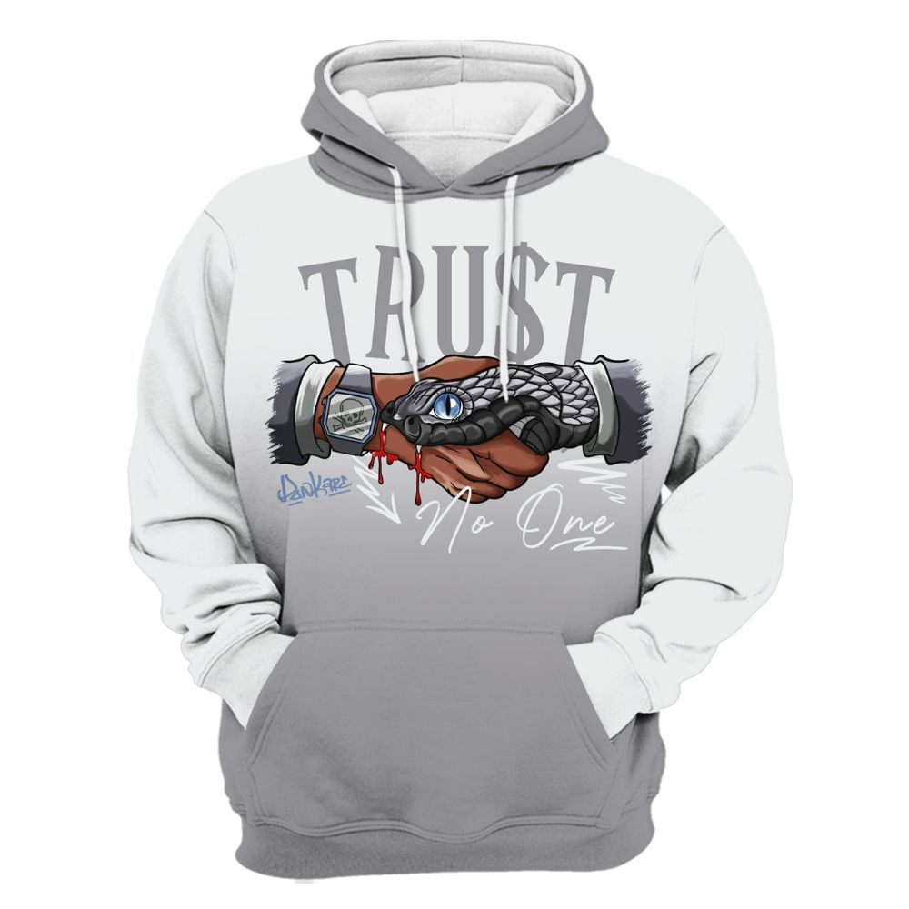 Hoodie To Match Low Cement Grey 11s - Snake Trust No One Drip All Over Print