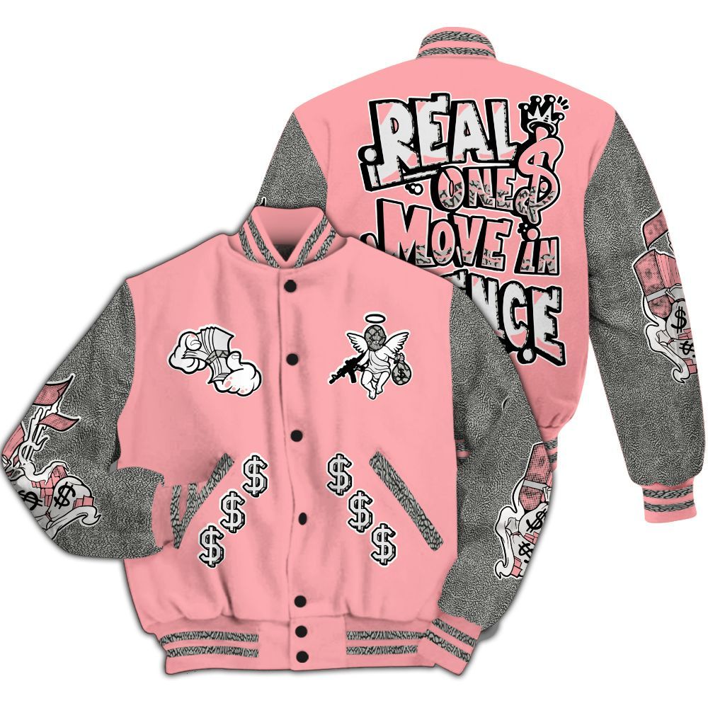 Varsity Jacket To Match Retro Wings 3s - Ones Move In Silence Graphic All Over Print