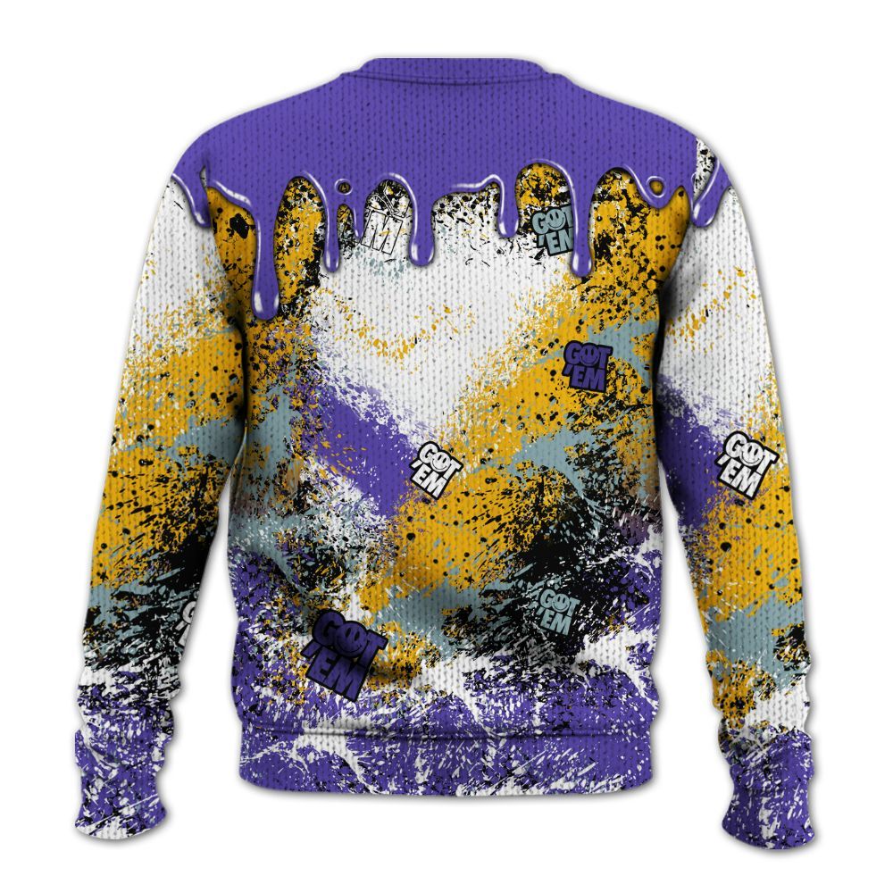 Sweater To Match Imperial Purple 4s - Dripping 23 Drip Graphic