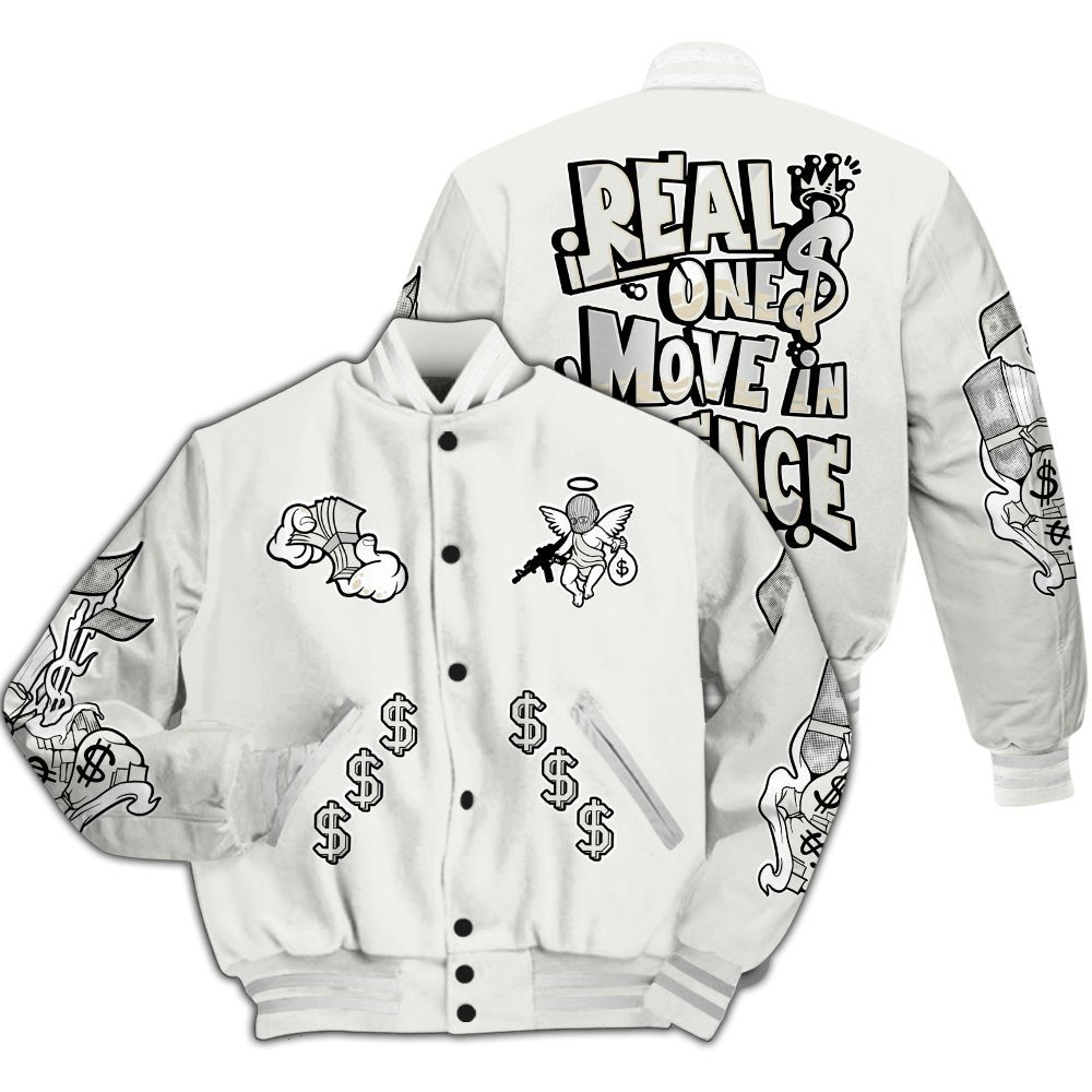 Varsity Jacket To Match Grand Finale 11s - Ones Move In Silence Graphic All Over Print