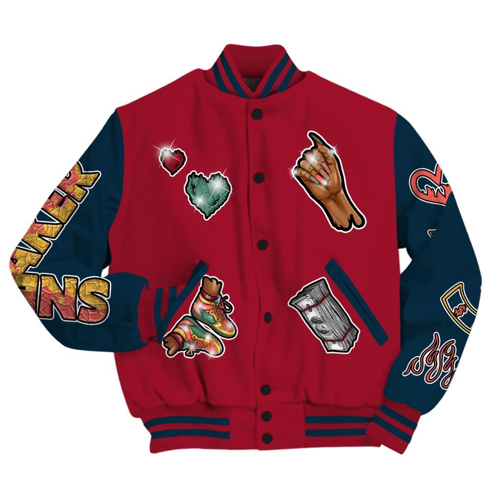 Varsity Jacket To Match Mid Multi Color 2022 1s - Sneakerz Girlz All Over Print