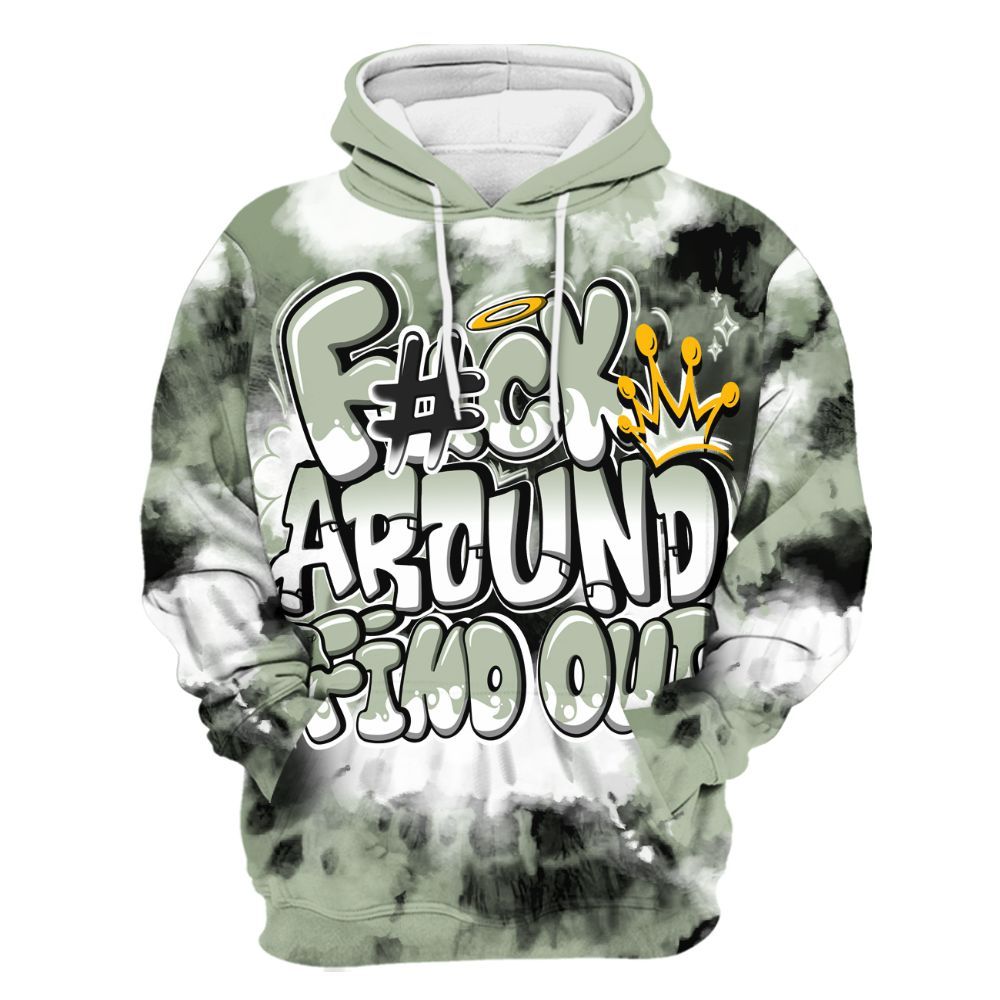 Hoodie To Match Seafoam Sail 4s - Tie Dye FK Around Find Out All Over Print