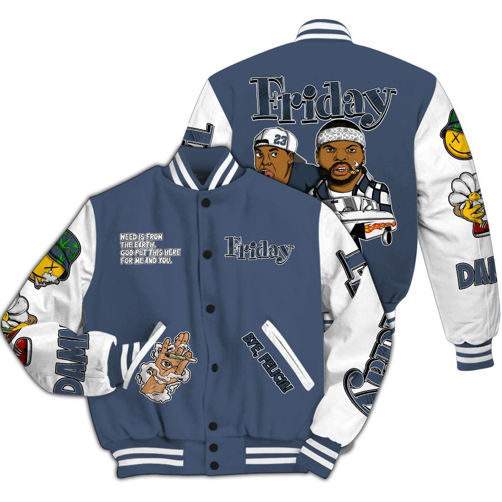 Varsity Jacket To Match Low Diffused Blue 11s - Friday Sneaker Stress Style All Over Print