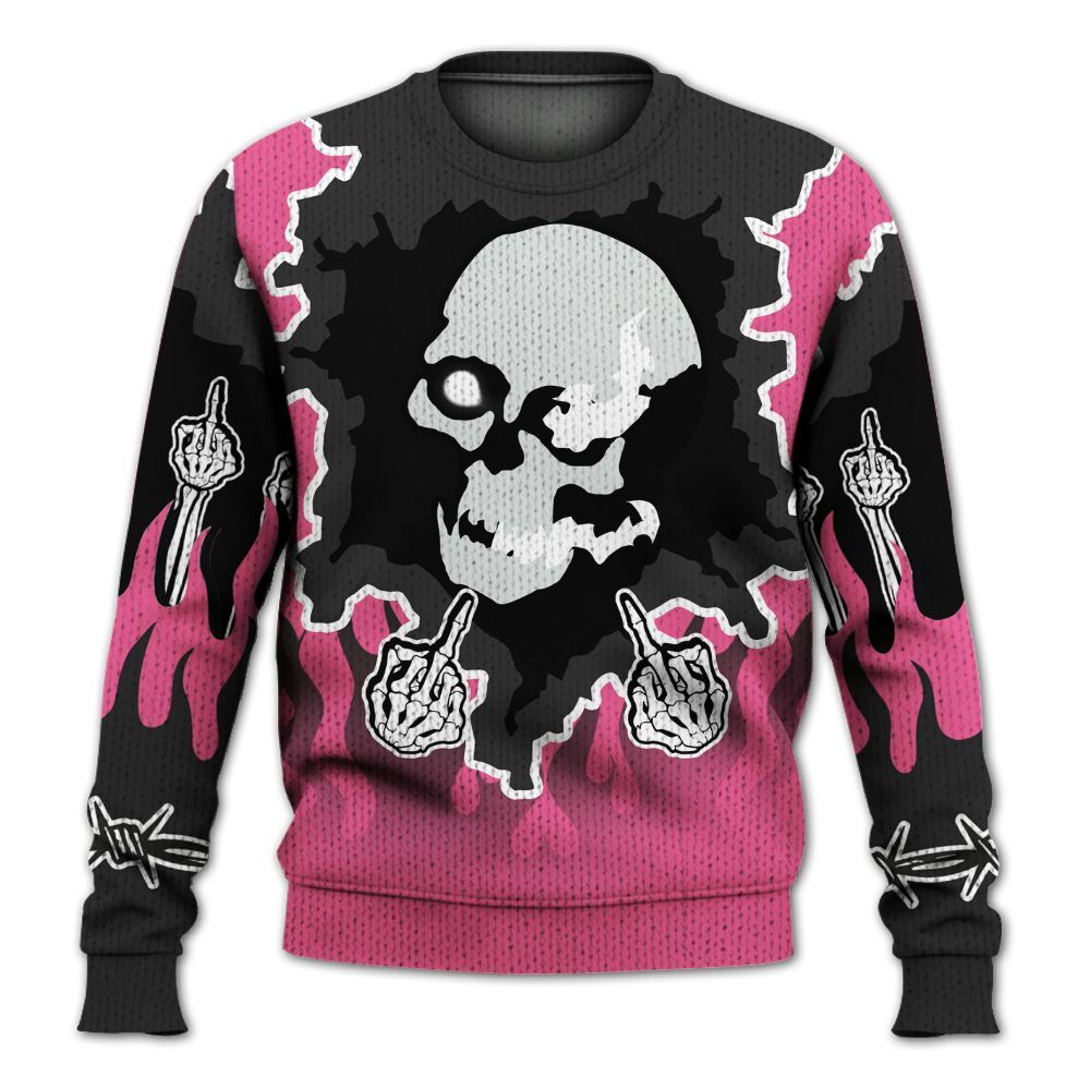 Knitted Sweater To Match Air Max SNDR Hyper Pink - F Around Find Out Graphic Trapped