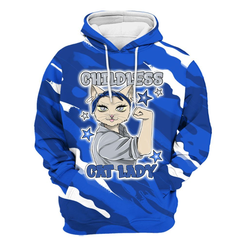 Hoodie To Match Air Foamposite One Royal - Childless Kat Lady All Over Print