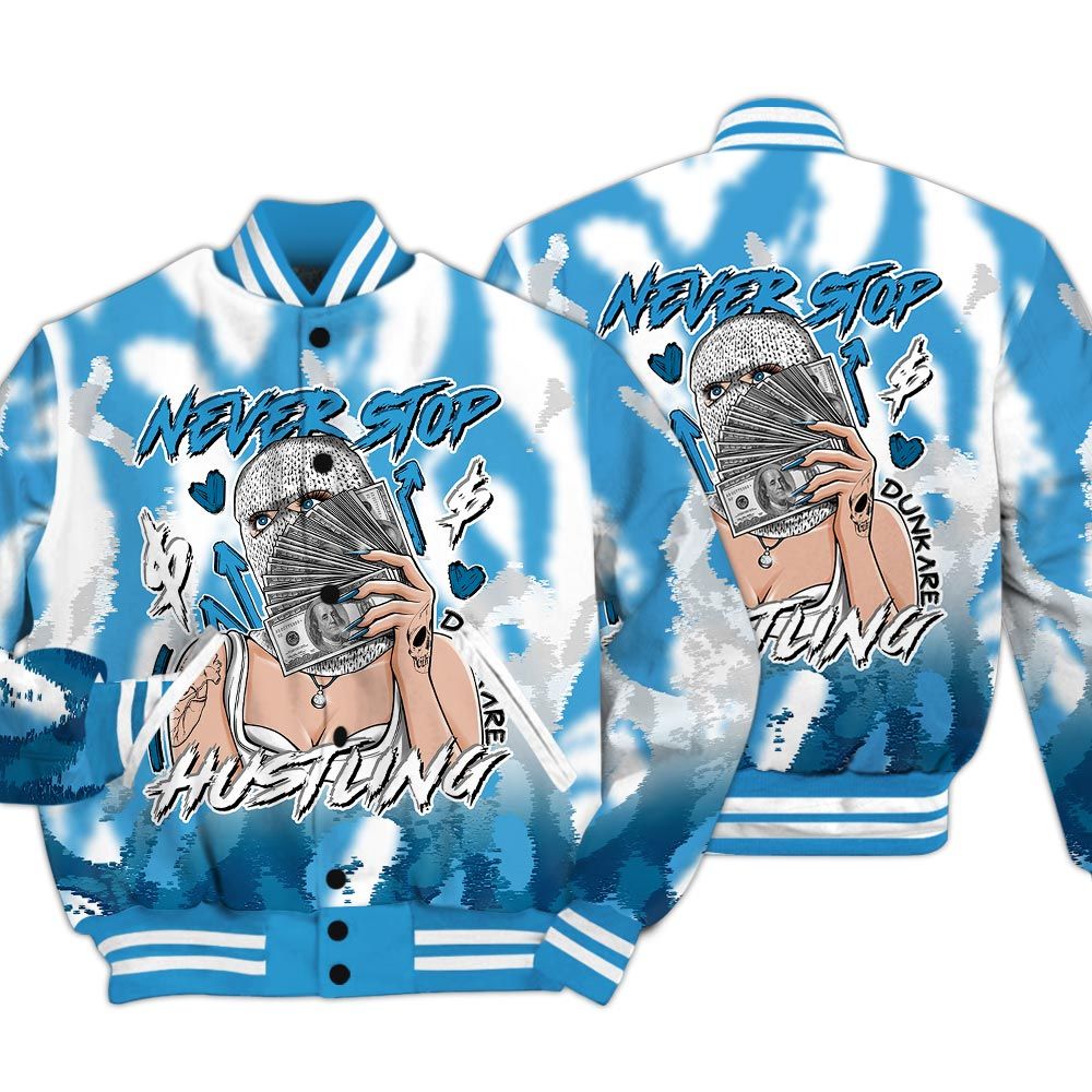 Varsity Jacket To Match Powder Blue 9s - Hustling Unique Burn Varsity Jacket Unisex
