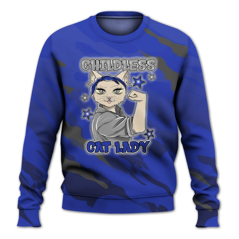 Sweatshirt To Match Air Max Plus Black Racer Blue - Childless Kat Lady All Over Print