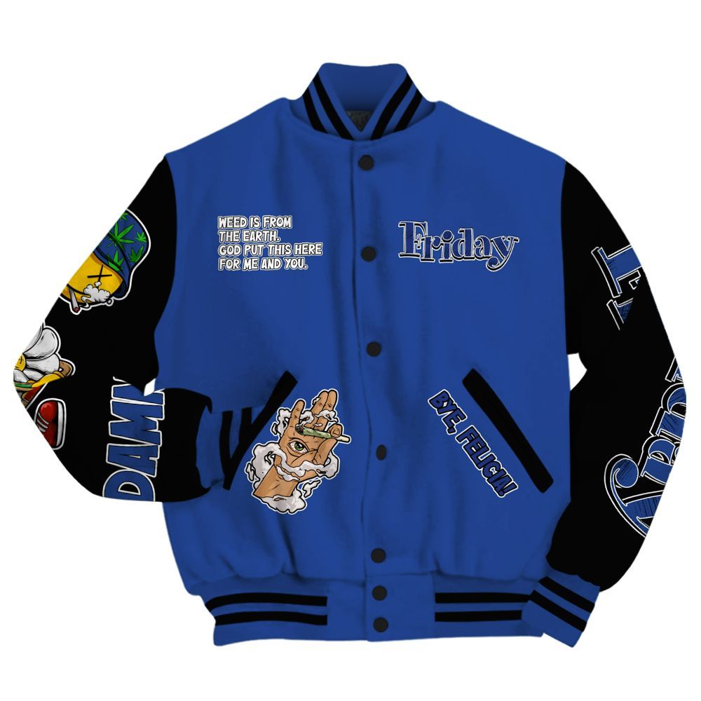 Varsity Jacket To Match Retro Hyper Royal 13s - Friday Sneaker Stress Style All Over Print