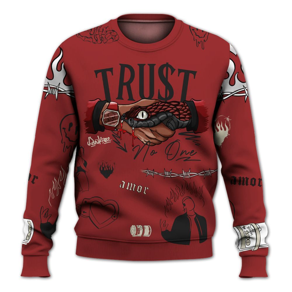 Sweatshirt To Match High 85 Bred 1s - Snake Trust No One All Over Print