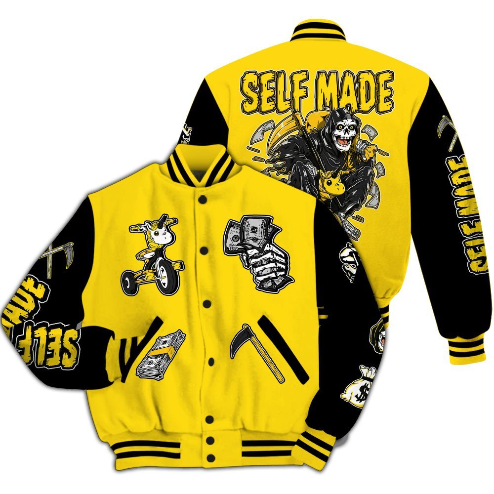 Varsity Jacket To Match Retro Thunder 4s - Self Make Skeleton All Over Print