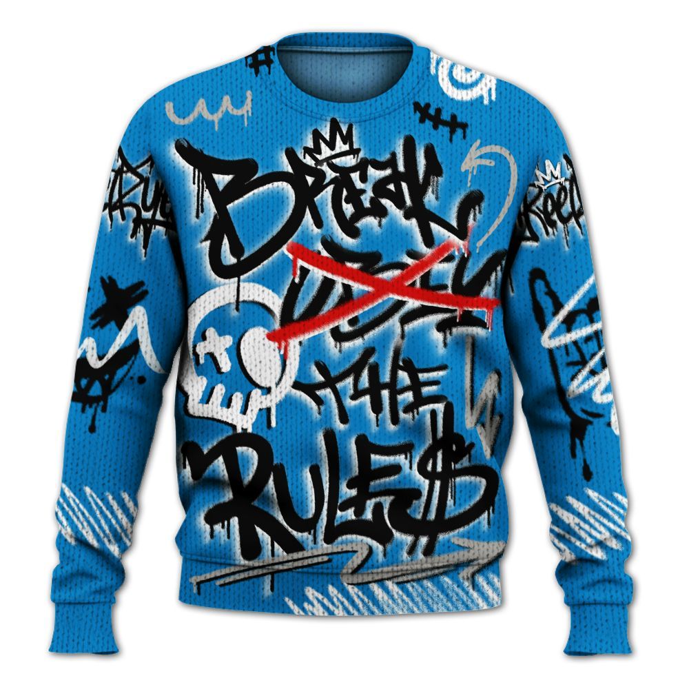 Knitted Sweater To Match Industrial Blue 4s - Break Rules Streetwear