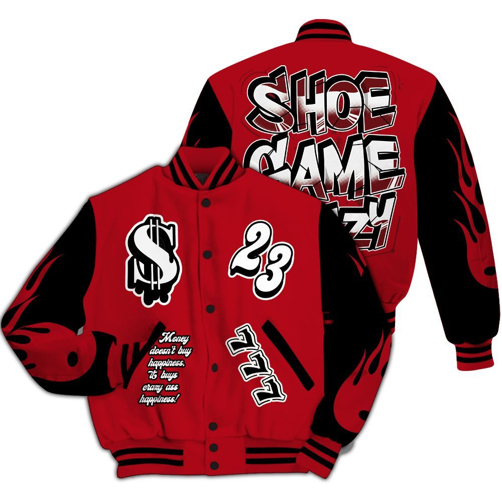 Varsity Jacket To Match Bred Velvet 11s - Shoe Game Crazy Graphic All Over Print