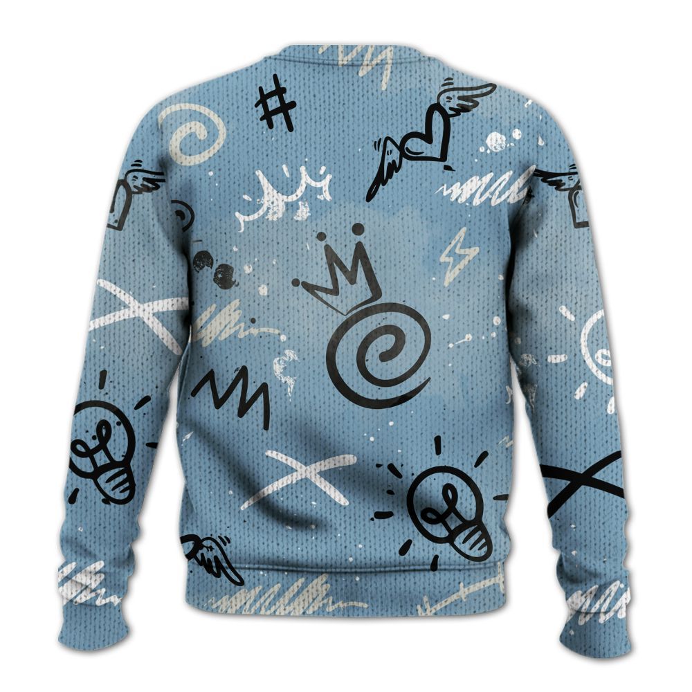 Sweater To Match Denim Worn Blue 2025 4s - Drip Been Di2ferent Graphic